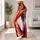 Vivid Red Orange Abstract Brushstrokes for Bold Summer Resort Style and Creative Everyday Wear Leggings - 12