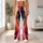 Vivid Red Orange Abstract Brushstrokes for Bold Summer Resort Style and Creative Everyday Wear Leggings - 11