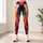 Vivid Red Orange Abstract Brushstrokes for Bold Summer Resort Style and Creative Everyday Wear Leggings - 4