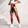 Vivid Red Orange Abstract Brushstrokes for Bold Summer Resort Style and Creative Everyday Wear Leggings - 5