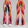 Vivid Red Orange Abstract Brushstrokes for Bold Summer Resort Style and Creative Everyday Wear Leggings - 9