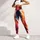 Vivid Red Orange Abstract Brushstrokes for Bold Summer Resort Style and Creative Everyday Wear Leggings - 5