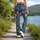 Blue Meadow Wildflowers for Colorful Spring Summer Casual Style Leggings - 12