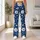 Ivory Daisy Blooms on Deep Navy for Breezy Spring and Summer Coastal Garden Outings Leggings - 11