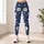 Ivory Daisy Blooms on Deep Navy for Breezy Spring and Summer Coastal Garden Outings Leggings - 4