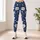 Ivory Daisy Blooms on Deep Navy for Breezy Spring and Summer Coastal Garden Outings Leggings - 6
