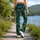 Navy Monstera Tropical Foliage for Beach Travel and Relaxed Summer Getaways Leggings - 12