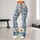 Blue And Cream Wildflower Blooms For Breezy Spring Getaways And Sunny Coastal Summer Days Leggings - 10