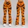 Orange And Charcoal Bat Motifs With Golden Dots For Halloween Parties And Autumn Nights Leggings - 9