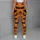 Orange And Charcoal Bat Motifs With Golden Dots For Halloween Parties And Autumn Nights Leggings - 6