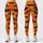 Orange And Charcoal Bat Motifs With Golden Dots For Halloween Parties And Autumn Nights Leggings - 3
