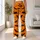 Orange And Charcoal Bat Motifs With Golden Dots For Halloween Parties And Autumn Nights Leggings - 10