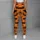 Orange And Charcoal Bat Motifs With Golden Dots For Halloween Parties And Autumn Nights Leggings - 5