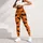 Orange And Charcoal Bat Motifs With Golden Dots For Halloween Parties And Autumn Nights Leggings - 6