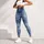 Washed Blue Denim Texture For Casual Weekend Outfits And Everyday Women's Street Style Leggings - 5