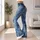 Washed Blue Denim Texture For Casual Weekend Outfits And Everyday Women's Street Style Leggings - 11