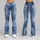 Washed Blue Denim Texture For Casual Weekend Outfits And Everyday Women's Street Style Leggings - 9