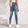 Washed Blue Denim Texture For Casual Weekend Outfits And Everyday Women's Street Style Leggings - 6