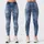 Washed Blue Denim Texture For Casual Weekend Outfits And Everyday Women's Street Style Leggings - 3