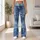 Washed Blue Denim Texture For Casual Weekend Outfits And Everyday Women's Street Style Leggings - 10