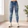 Washed Blue Denim Texture For Casual Weekend Outfits And Everyday Women's Street Style Leggings - 4