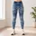 Washed Blue Denim Texture For Casual Weekend Outfits And Everyday Women's Street Style Leggings - 6
