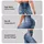 Washed Blue Denim Texture For Casual Weekend Outfits And Everyday Women's Street Style Leggings - 2
