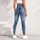 Washed Blue Denim Texture For Casual Weekend Outfits And Everyday Women's Street Style Leggings - 4