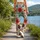 Colorful Retro Wildflowers for Sunny Spring Days and Relaxed Coastal Weekend Outings Leggings - 12