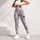 Lavender Wildflower Sprigs on Mist Gray for Coastal Summer Getaways and Garden Strolls Leggings - 4