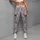 Lavender Wildflower Sprigs on Mist Gray for Coastal Summer Getaways and Garden Strolls Leggings - 4