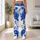 Cobalt Blue Roses on Midnight Black for Elegant Everyday Style and Garden Gatherings Leggings - 10