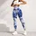 Cobalt Blue Roses on Midnight Black for Elegant Everyday Style and Garden Gatherings Leggings - 5