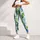 Green And Blue Oval Motifs For Easy Everyday Commutes And Relaxed City Style Women Leggings - 5