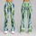 Green And Blue Oval Motifs For Easy Everyday Commutes And Relaxed City Style Women Leggings - 9