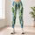 Green And Blue Oval Motifs For Easy Everyday Commutes And Relaxed City Style Women Leggings - 4