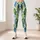 Green And Blue Oval Motifs For Easy Everyday Commutes And Relaxed City Style Women Leggings - 6