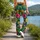 Tropical Pineapple and Palm Foliage for Hawaiian Beach Getaways and Summer Travel Leggings - 12