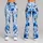 Blue And Teal Watercolor Florals For Coastal Vacations And Relaxed Resort Getaways Leggings - 9