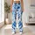 Blue And Teal Watercolor Florals For Coastal Vacations And Relaxed Resort Getaways Leggings - 11