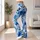Blue And Teal Watercolor Florals For Coastal Vacations And Relaxed Resort Getaways Leggings - 12