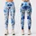 Blue And Teal Watercolor Florals For Coastal Vacations And Relaxed Resort Getaways Leggings - 3