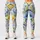 Blue Yellow Botanical Flowers for Coastal Getaways and Sunny Beach Days Leggings - 3