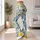 Blue Yellow Botanical Flowers for Coastal Getaways and Sunny Beach Days Leggings - 11