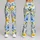 Blue Yellow Botanical Flowers for Coastal Getaways and Sunny Beach Days Leggings - 9