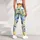Blue Yellow Botanical Flowers for Coastal Getaways and Sunny Beach Days Leggings - 5