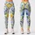 Blue Yellow Botanical Flowers for Coastal Getaways and Sunny Beach Days Leggings - 1