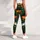 Green Halloween Jack-o'-Lanterns and Skulls for Spooky Season Celebrations Leggings - 4