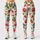 Coral Strawberry And Green Leaf Motifs For Yoga, Pilates And Summer Errands Leggings - 3