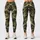 Olive Woodland Camo Motif for Trail Training and Outdoor Fitness, Active Women Athletes Leggings - 3